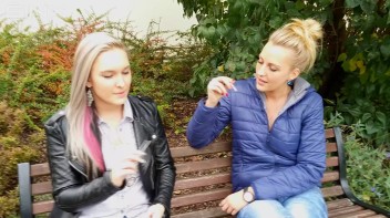 Seductive Blondes Take A Smoke Break Screencap 8 on www.sinx.com