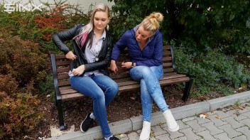 Seductive Blondes Take A Smoke Break Screencap 1 on www.sinx.com