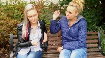 Seductive Blondes Take A Smoke Break Screencap 11 on www.sinx.com