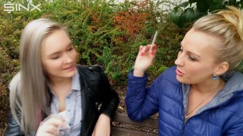 Seductive Blondes Take A Smoke Break Screencap 15 on www.sinx.com