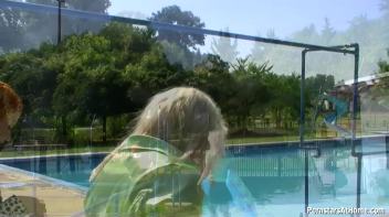Wet And Creamy At The Pool Screencap 3 on www.sinx.com