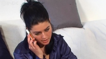 Raven Haired Hottie Takes Messy Facial Screencap 2 on www.sinx.com