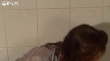 Clothed Busty Babe Gets Clean In Bathroom Screencap 59 on www.sinx.com