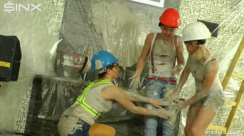 Naughty construction girls get messy with plaster Screencap 32 on www.sinx.com