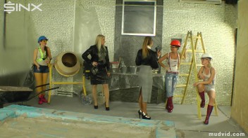 Naughty construction girls get messy with plaster Screencap 6 on www.sinx.com