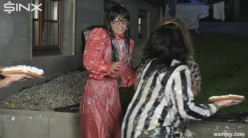 Playful Girls Splat Each Other With Cream Pies - Cam 1 Screencap 16 on www.sinx.com