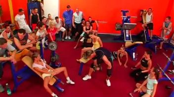Bisexual Gym Party Gets Going! Screencap 3 on www.sinx.com