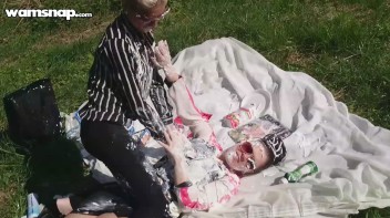 Creamy Catfight Picnic Screencap 21 on www.sinx.com