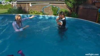 Blonde Fights Her Maid In The Pool Screencap 57 on www.sinx.com