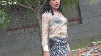 Brunette's Very Wet Sprinkler Frolic Screencap 20 on www.sinx.com