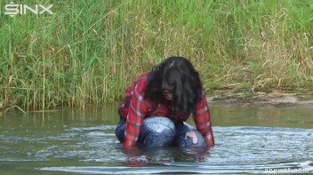 Mysterious Poser Falls Into The River - Cam 2 Screencap 3 on www.sinx.com