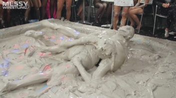 Messy Wrestling: Shiny Babes Brawl Hard In The Mud - Topless Take-Down!! Screencap 78 on www.sinx.com