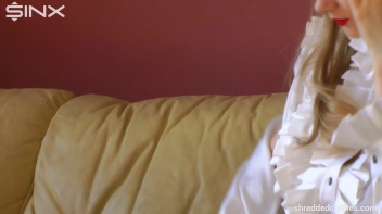 Clothes Ripping And Cutting For Blonde Screencap 15 on www.sinx.com