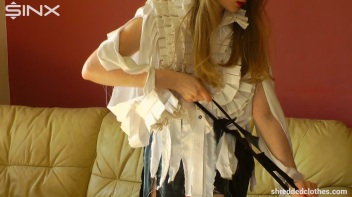 Clothes Ripping And Cutting For Blonde Screencap 64 on www.sinx.com
