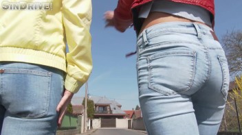 Delicious Denim Demolition: Uber-Cuties Sicilia & Gina Vs. Mike Angelo - An Ass & Pussy All Inclusive Bang Screencap 1 on www.sinx.com