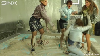 Sexy Ladies Get Wet and Messy In The Mud Screencap 19 on www.sinx.com