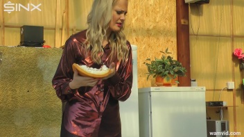 Cute blonde gets messy with pies Screencap 1 on www.sinx.com