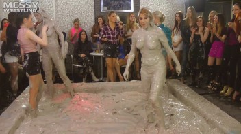 Messy Wrestling: Scary In Satin! Business Babes Rip Each Other Up In The Mud! Screencap 65 on www.sinx.com