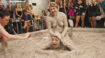 Messy Wrestling: Scary In Satin! Business Babes Rip Each Other Up In The Mud! Screencap 77 on www.sinx.com