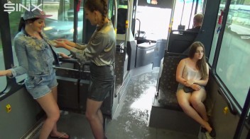 Bus Ride Turns Wet And Messy For Hot Babes Screencap 7 on www.sinx.com