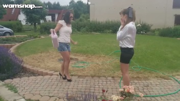 Water The Flowers, Then The Eurobabes! Screencap 1 on www.sinx.com