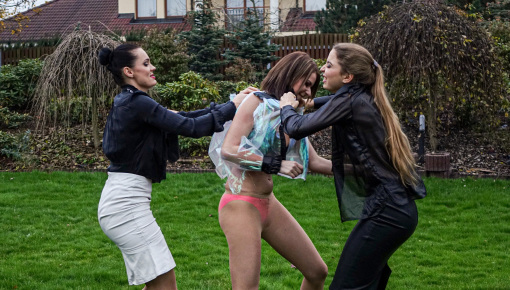 Latest deal - Clothes Ripping Catfight For Stunning Trio