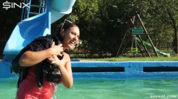 Waterpark Fun For Fully Clothed Brunette Babe Screencap 19 on www.sinx.com