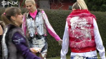 Clothed Food Fight Gets Out Of Control - Cam 1 Screencap 76 on www.sinx.com