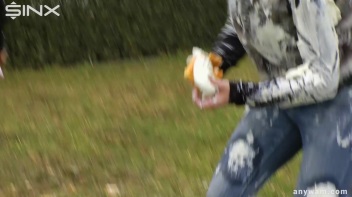 Clothed Food Fight Gets Out Of Control - Cam 1 Screencap 80 on www.sinx.com