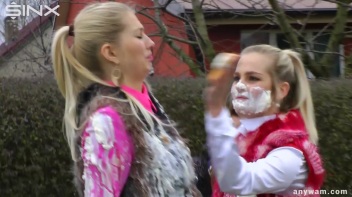 Clothed Food Fight Gets Out Of Control - Cam 1 Screencap 81 on www.sinx.com