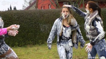 Clothed Food Fight Gets Out Of Control - Cam 1 Screencap 92 on www.sinx.com