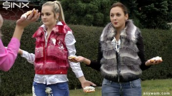 Clothed Food Fight Gets Out Of Control - Cam 1 Screencap 34 on www.sinx.com