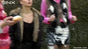 Clothed Food Fight Gets Out Of Control - Cam 1 Screencap 47 on www.sinx.com