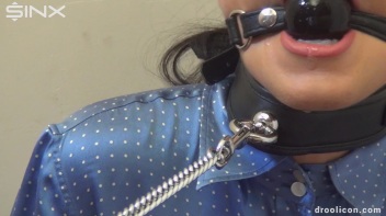Leashed Brunette Drools While Humiliated With Ball Gag Screencap 20 on www.sinx.com