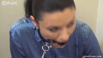 Leashed Brunette Drools While Humiliated With Ball Gag Screencap 40 on www.sinx.com
