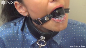 Leashed Brunette Drools While Humiliated With Ball Gag Screencap 41 on www.sinx.com