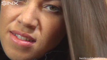 Hair Brushing Brunette Babe Screencap 28 on www.sinx.com