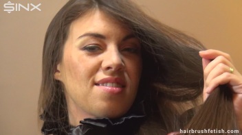 Hair Brushing Brunette Babe Screencap 47 on www.sinx.com