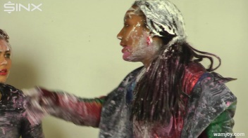 Paint Covered Cuties Are Drenched In Catfight Screencap 36 on www.sinx.com
