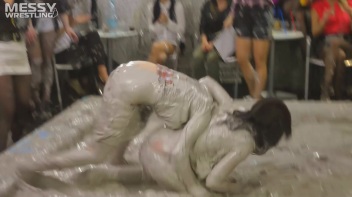 Messy Wrestling: Casual Splat and Catfight To Get To Those Huge Titties! Screencap 20 on www.sinx.com