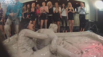 Messy Wrestling: Casual Splat and Catfight To Get To Those Huge Titties! Screencap 25 on www.sinx.com