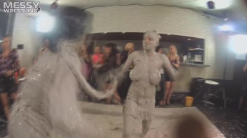 Messy Wrestling: Casual Splat and Catfight To Get To Those Huge Titties! Screencap 62 on www.sinx.com