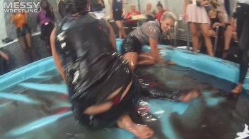 Making The Most Of The Mess As They Romp, Stomp, and Slop It Up In The Oil! 2 Audience Fights!! Screencap 20 on www.sinx.com