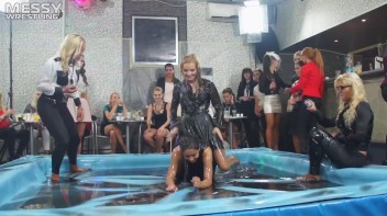 Making The Most Of The Mess As They Romp, Stomp, and Slop It Up In The Oil! 2 Audience Fights!! Screencap 41 on www.sinx.com