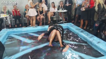 Making The Most Of The Mess As They Romp, Stomp, and Slop It Up In The Oil! 2 Audience Fights!! Screencap 50 on www.sinx.com