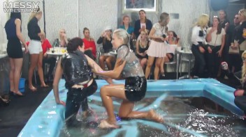 Making The Most Of The Mess As They Romp, Stomp, and Slop It Up In The Oil! 2 Audience Fights!! Screencap 8 on www.sinx.com