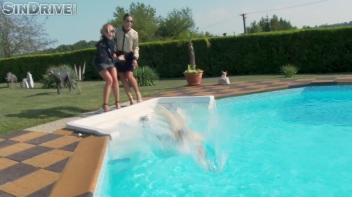 Take A Dip In The Pool And Then My Pussy!  Three Babes Seize The Day And Feast Their Way! Screencap 6 on www.sinx.com