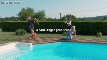 Take A Dip In The Pool And Then My Pussy!  Three Babes Seize The Day And Feast Their Way! Screencap 1 on www.sinx.com