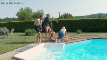 Take A Dip In The Pool And Then My Pussy!  Three Babes Seize The Day And Feast Their Way! Screencap 12 on www.sinx.com