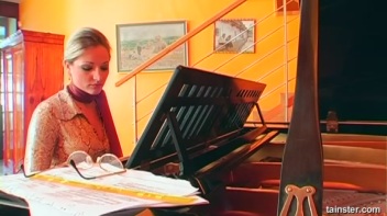 Bitchy Piano Tutor Dishes Out Cock And Ball Torture Screencap 1 on www.sinx.com